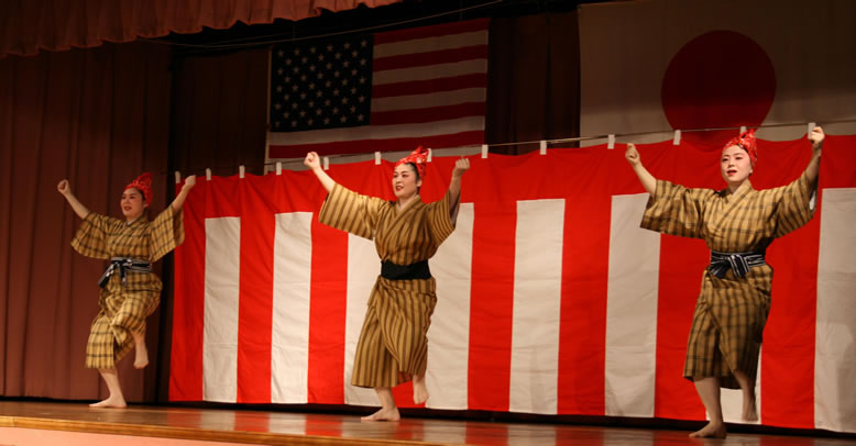 Junko and students at Ohanami, Greenwich Japanese School, Greenwich CT. Photo by LFisher